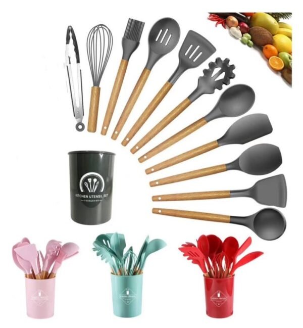 Kit de utensílios de cozinha 12 peças de  silicone