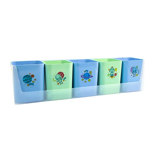 KIT DOCURA VERDE/AZUL COM 5 PORTA OBJETOS